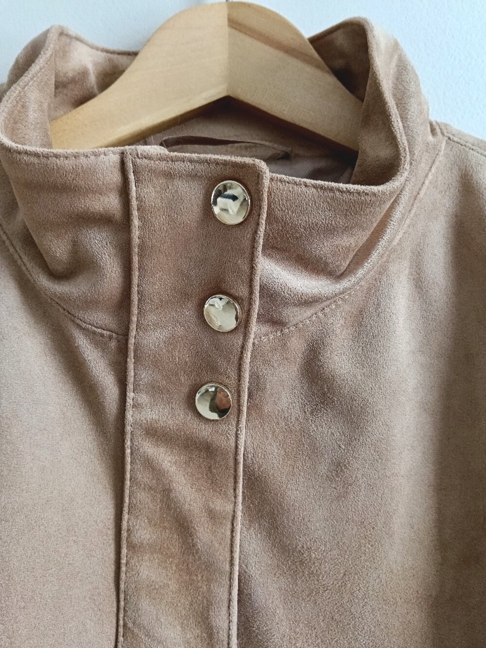 ZARA FAUX SUEDE HIGH-NECK BOMBER JACKET US XL - NWOT - Picture 4 of 16
